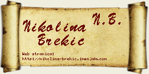 Nikolina Brekić vizit kartica